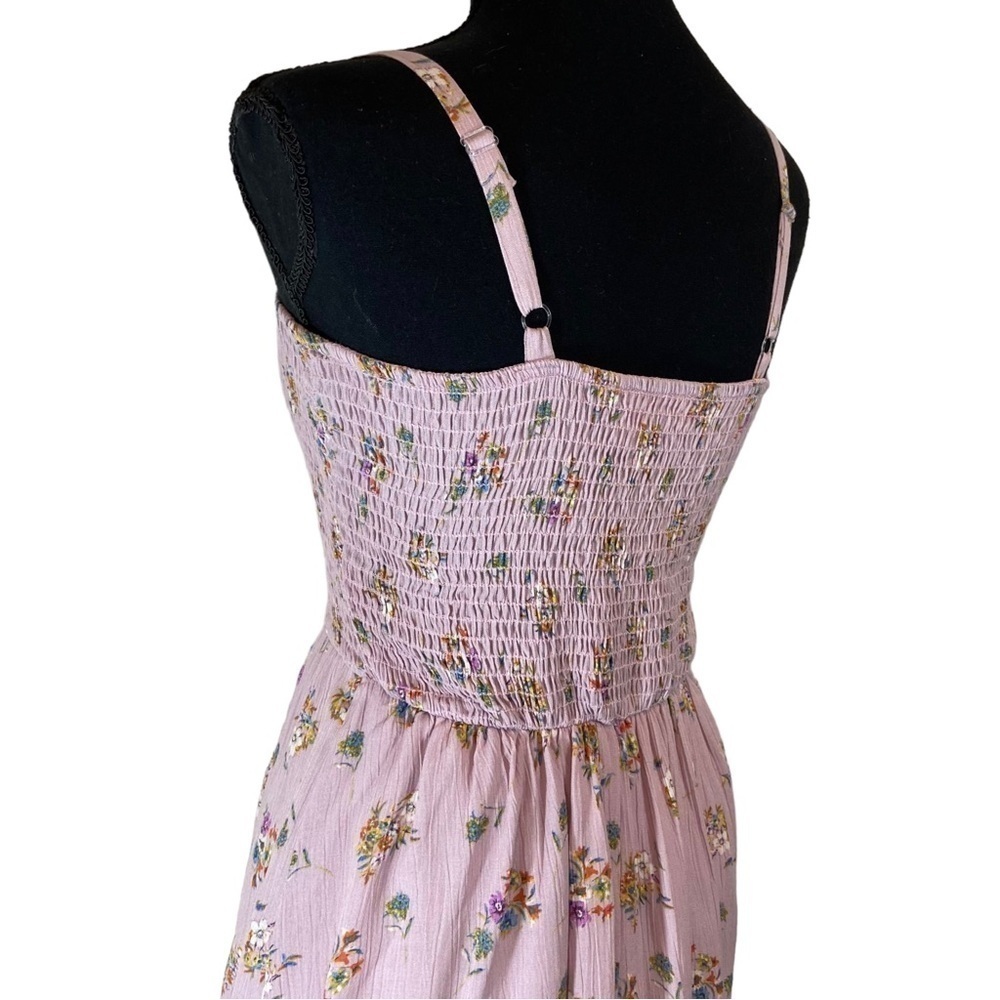 French Grey Smocked Floral Sundress NWOT - Picture 5 of 10